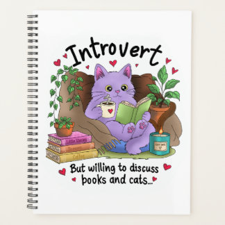Introvert Maar Bereid om over Boeken en Katten te  Planner