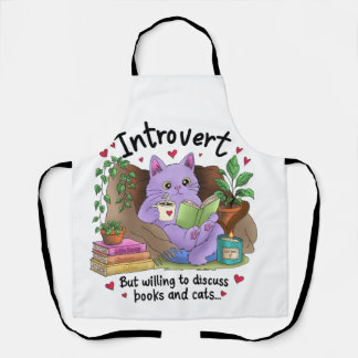 Introvert Maar Bereid Om Over Boeken en Katten te  Schort