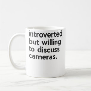 Introvert, maar bereid om over fotografie te prate koffiemok