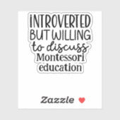 Introvert maar bereid om te bespreken sticker (Vel)