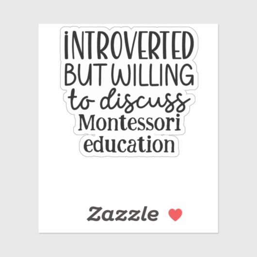 Introvert maar bereid om te bespreken sticker (Vel)