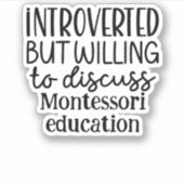 Introvert maar bereid om te bespreken sticker (Voorkant)