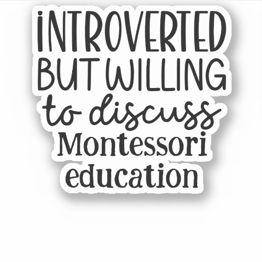 Introvert maar bereid om te bespreken sticker (Voorkant)