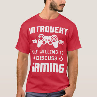 Introvert maar bereid om te discussiëren over het t-shirt