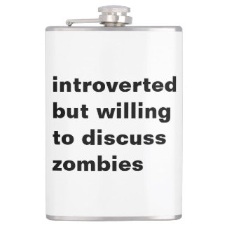 Introvert maar bereid om zombies te bespreken heupfles