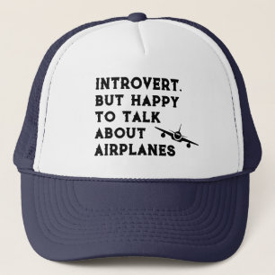 Introvert Maar Gelukkig Om Over Vliegtuigen Te Pra Trucker Pet