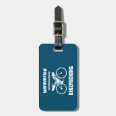 Introvert maar gestookt om te praten over bikepack bagagelabel (Voorkant verticaal)