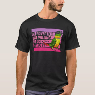 Introvert maar papegaaien Geel zijdig Groene Wang  T-shirt