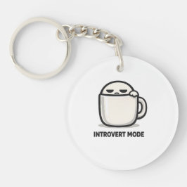 Introvert Modus Aan - Schattig Vermoeid Karakter K Sleutelhanger