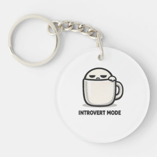 Introvert Modus Aan - Schattig Vermoeid Karakter K Sleutelhanger