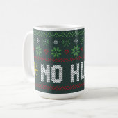 Introvert No Hugs Funny Ugly KerstSweater Koffiemok (Voorkant links)