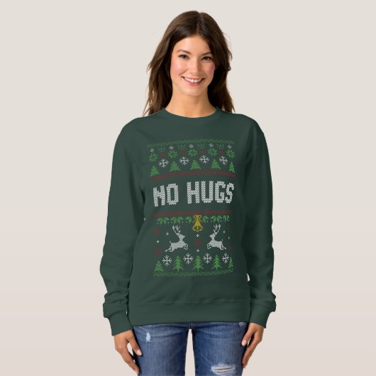Introvert No Hugs Ugly Christmas Sweat (Devant entier)