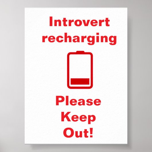Introvert oplaadtijd poster (Voorkant)