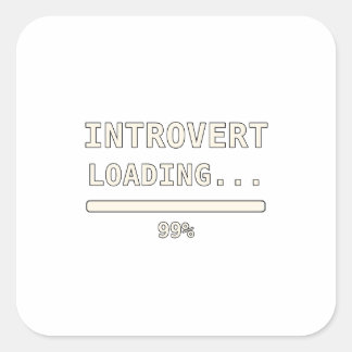 Introvert Opladen Grappig Tech Humor T-Shirt Vierkante Sticker