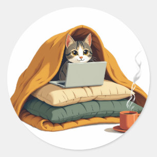 Introvert Overlevingsmodus Kat Deken Fort Sticker