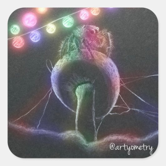 Introvert Party Vierkante Sticker (Voorkant)