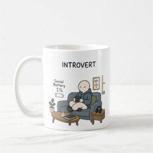 Introvert Sociale Batterij 1% Grappige Introvert M Koffiemok