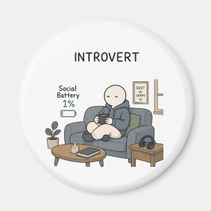 Introvert Sociale Batterij 1% Grappige Introvert M Magneet