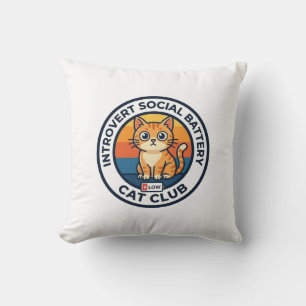 Introvert Sociale Batterij Kat Cute Kitty Ontwerp Kussen
