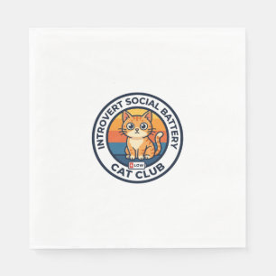 Introvert Sociale Batterij Kat Cute Kitty Ontwerp  Servet