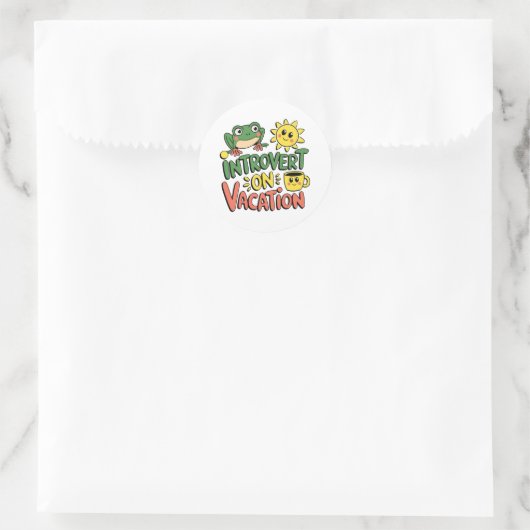 Introvert Sunshine Break Ronde Sticker (Tas)