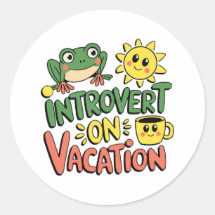 Introvert Sunshine Break Ronde Sticker