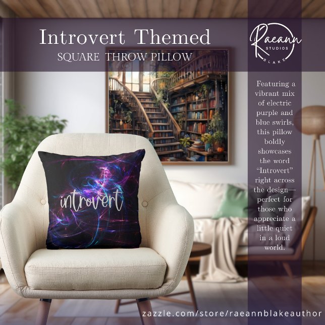 Introvert Themed Abstract Design Square Throw Pill Kussen (Creator heeft geüpload)