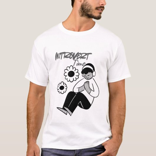 Introvert Time Minimal Typography T-Shirt (Devant)
