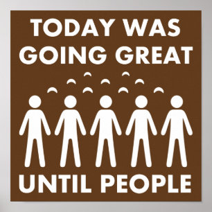 Introvert Totdat Mensen Grappig Poster Bord