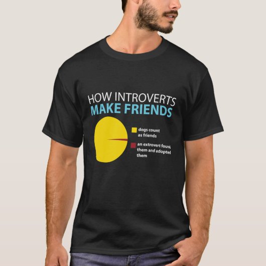 Introvert TShirt Funny Extrovert ADC Pie Chart Dog (Voorkant)