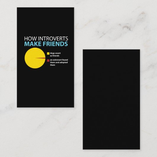 Introvert TShirt Funny Extrovert ADC Pie Chart Dog Visitekaartje (Voorkant / Achterkant)