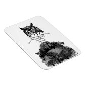 Introvert uil wijsheid geïllustreerd inkt citaat magneet (Rechterzijde)