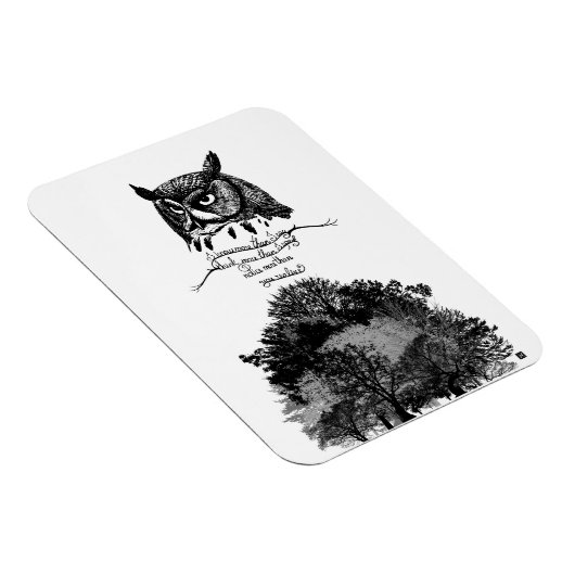 Introvert uil wijsheid geïllustreerd inkt citaat magneet (Rechterzijde)