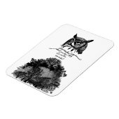 Introvert uil wijsheid geïllustreerd inkt citaat magneet (Linkerzijde)