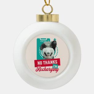 Introvert Uitgeput Panda Sociale Batterij Ontwerp Keramische Bal Ornament