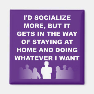 Introvert verblijf thuis Funny Fridge Magnet Magneet
