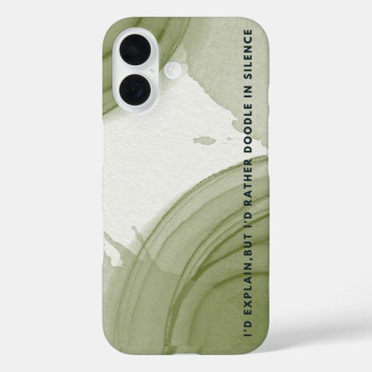 Introvert watercolor doodle iPhone / iPad case (Achterkant)