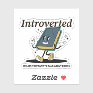 introverte boekliefhebber Sticker