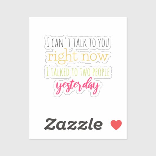 Introverte Humor Sticker (Vel)