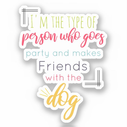 Introverte Humor Sticker (Voorkant)