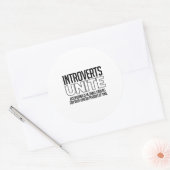 Introverte mensen verenigen zich: af en toe ronde sticker (Envelop)