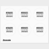 Introverte mensen verenigen zich: af en toe ronde sticker (Vel)