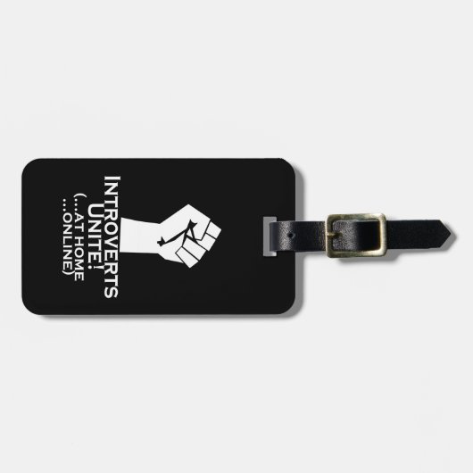 Introverte mensen verenigen zich, thuis, online, g bagagelabel (Voorkant horizontaal)