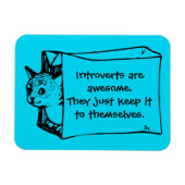 Introverte mensen zijn Geweldige kat in een Sticke Magneet (Horizontaal)