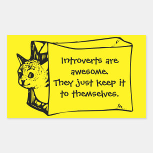 Introverte mensen zijn Geweldige kat in een Sticke Rechthoekige Sticker