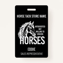 Introverte paarden grappige track store verkoop badge