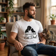 Introverte Papa Kat Vintage Silhouet Minimalistisc