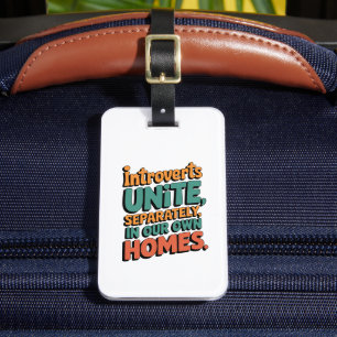 Introverte verenigt... in onze eigen huizen bagagelabel