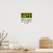Introverte verenigt u Grappige Poster Bord (Keuken)
