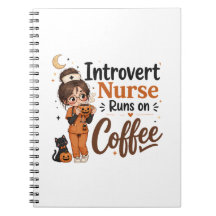 Introverte verpleegster Halloween notitieboek grap